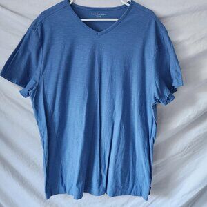 Calvin Klein Jeans Men’s XL V-Neck T-Shirt Blue 100% Cotton Lightweight